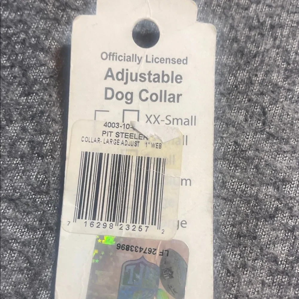 NFL Steelers Adjustable Dog Collar large NWT